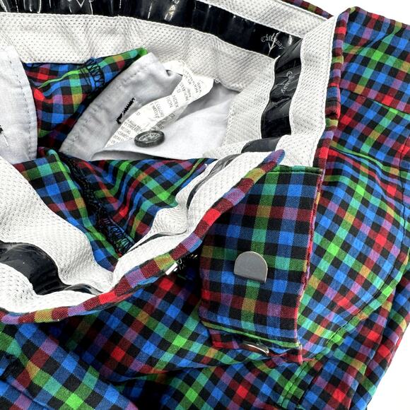Callway Golf Shorts Mens 32 (32x10 ACTUAL) Blue Green Red Plaid Activewear - Picture 6 of 7